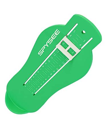 Kids Foot Measurement Device US SIZES | Professional Foot Gauge Kids Measuring Shoe Sizer for 0-8 Years Old Use (GREEN)