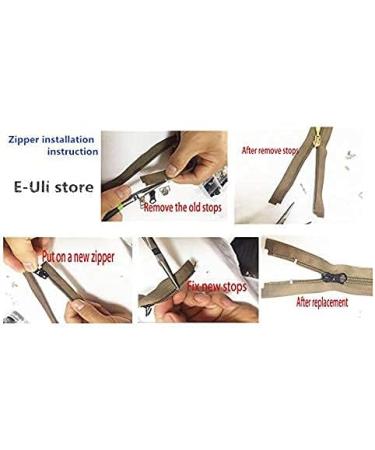 Zipper Repair Kit 5 Sliders with Pull 12 Pcs Zipper Stops Replacement Zipper  Head Bottom Stop and Top Stop Fix Zipper On for Repairing Coats Jackets  Metal Plastic and Nylon Coil Zippers.