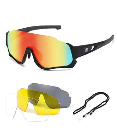 Duco Polarized Sports Cycling Sunglasses for Men with 5