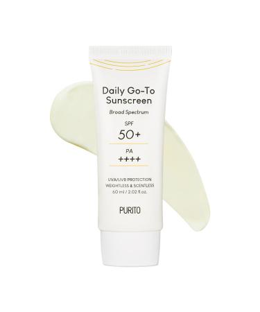PURITO Daily Go-To Sunscreen 60ml / 2.02 fl.oz. SPF 50+ PA ++++ safe ingredients UVA/UVB protection broad-spectrum calm soothing