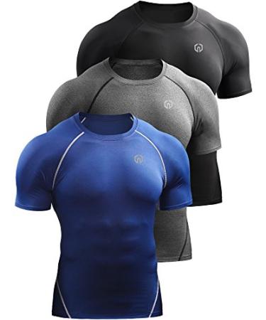 NELEUS Men's 3 Pack Athletic Compression Shirt Running Shirts XX