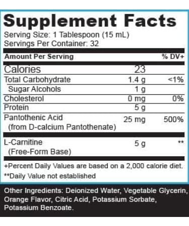 Parker Naturals L-Carnitine 5000 Mg Premium Dietary Supplement Liquid - 16  Oz Orange and Pineapple Citrus Flavor