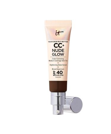 IT Cosmetics Your Skin But Better CC+ and Nude Glow Lightweight Medium Coverage Foundation and Glow Serum Deep Mocha 1 g (Pack of 1)