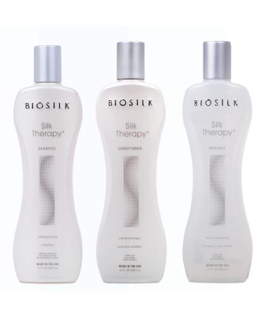 Biosilk 3 Piece Silk Therapy Shampoo  Conditioner and Serum Kit