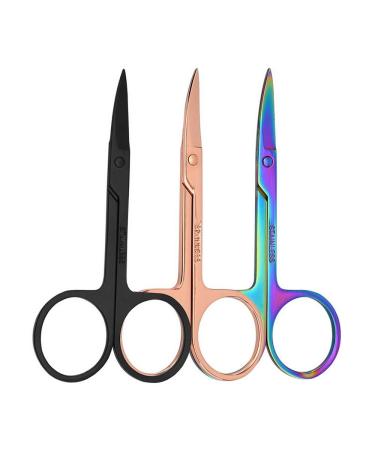 3 Pcs Eyebrow Scissors Small Beauty Scissors and Spoolie Brush, Mini  Manicure Cuticle Scissors, Stainless Steel Grooming Scissors for Eyebrow  Eyelash Face Hair Nail Pink