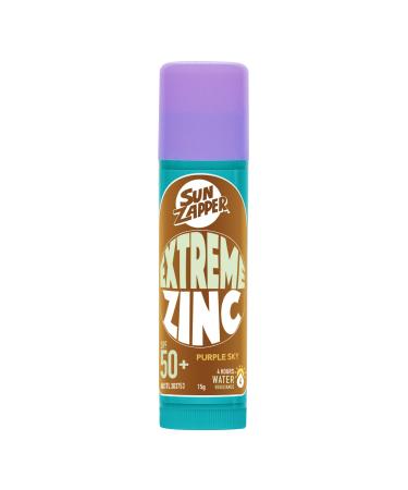 Sun Zapper Extreme Zinc Stick - Purple Colour Face Sunblock SPF50+ Zinc Sunscreen Stick Made in Australia Purple Sky