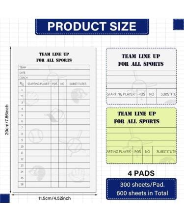  DTESL Baseball Softball Lineup Cards 30 Games, 4.53 x 7.87  Inch Lineup Sheet Games with 16 Player Roster Baseball Scorebook Coaching，4  Part Carbonless Copies (100) : Sports & Outdoors