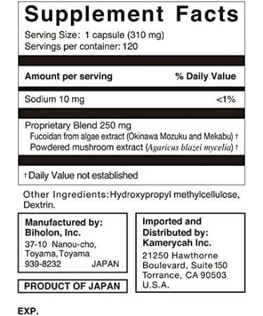 Umi No Shizuku Fucoidan Capsule Pure Seaweed Extract Enhanced with