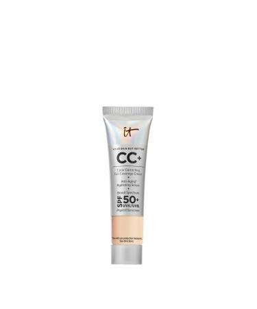 IT Cosmetics Your Skin But Better CC+ Cream Travel Size W - Color Correcting Full-Coverage Foundation Hydrating Serum & SPF 50+ Sunscreen Natural Finish 0.406 fl oz 0.4 Fl Oz