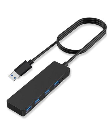 USB 3.0 HUB 4-Port USB Hub Ultra Slim Portable Data Hub Applicable forLaptop PS4 Keyboard and Mouse Adapter for Dell Asus HP MacBook Air Surface Pro Acer Flash Drive Mobile HDD Printer(3.3FT