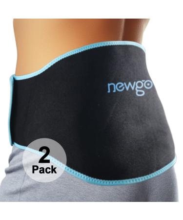 NEWGO Gel Ice Pack for Back Pain Relief, 2 Pack Hot Cold Ice Packs Belt for Back Injuries, Sore Back, Sciatica Nerve Pain, Spinal Injuries, Herniated Disc, Muscle Spasm