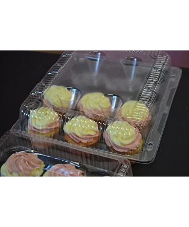 InnoPak 12 Compartment Clear Hinged High Dome Cupcake Container - 100/Case