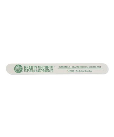 Beauty Secrets White Cushion Nail File Medium/Coarse 100/180 Grit