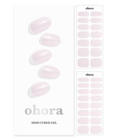 ohora Semi Cured Gel Nail Strips (N Glazed Donut) - Works with Any Nail Lamps Salon-Quality Long Lasting Easy to Apply & Remove - Includes 2 Prep Pads Nail File & Wooden Stick