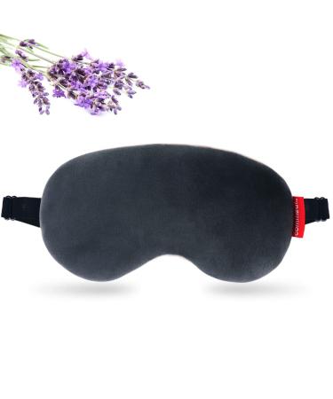 Comfheat Weighted Eye Mask for Women & Men Microwavable Moist Heat Compress Eye Pillow with Lavender & Adjustable Strap Soft Breathable Cotton Eye Cover for Sleeping Dark Circles Sinus Pain