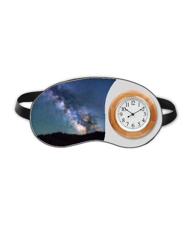 Blue Dark Stars Clouds Art Deco Fashion Sleep Eye Head Clock Travel Shade Cover