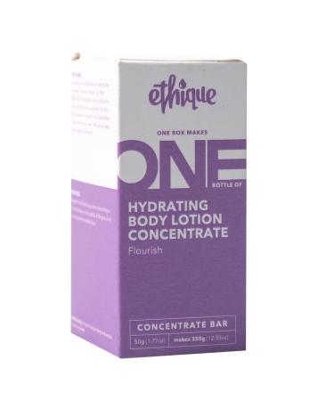 Ethique Hydrating Body Lotion Concentrate Bar- Flourish- Sustainable Natural Body Lotion, Palm Oil Free, Plastic Free, Vegan, Compostable and Zero Waste, Makes 1 Bottle of Body Lotion, 1.77 oz.