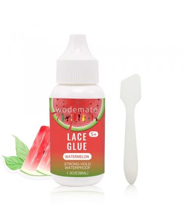 Lace Wig Glue|Adhesive Strong Hold Invisible Bonding|Hair Glue for Wigs Waterproof Latex-Free|Oil-Resistant Glue for Lace Front Wig Poly Hairpieces Toupee and Cosmetic Hair Systems1.3OZ watermelon