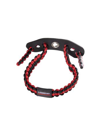 LEGEND 550 Paracord Bow Wrist Sling - Compound Bow Stabilizer & Hand Loop Carrier for Bow Hunting - Adjustable Wrist Strap with Durable Leather Yoke, Strong Metal Grommets - Archery Accessories & Gear Red - Black