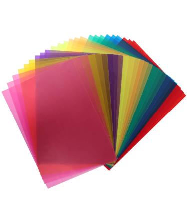 TIMESETL 24Pcs 8.5 x 11 Inch Transparent Color Correction Lighting Gel Filter - Colored Gel Light Filter Plastic Sheet - 8 Assorted Colors
