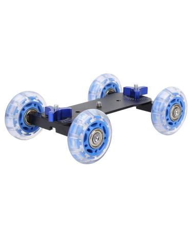 Mini Camera Dolly Roller, Camera Dolly Wheel for DSLR, Multifunctional Adjustable Desktop Camera Slider Car with 10KG Load & Precise Scale, for Video Camcorders, 1/4 Screws & Low Noise