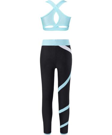 Nimiya Kids Girls 2 Pieces Tracksuit Crop Top with Athletic Legging Pants  for Dance Gym Sports Workout Blue 6 : : Clothing, Shoes &  Accessories