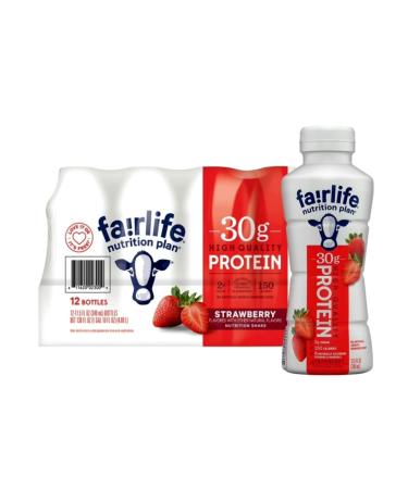 Fair Life Fairlife Protein Shake Strawberry Nutrition Plan 30g Protein 11.5 FL OZ (Pack of 12) Strawberry 11.5 Fl Oz (Pack of 12)