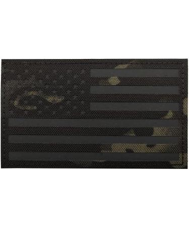 taifeng Large Multicam Infrared IR US USA American Flag Patch Tactical Vest  Patch Hook-Fastener Backing (Multicam) (Black CP), 5*3*0.39inches