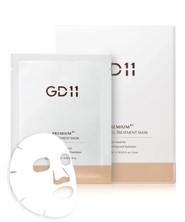 GD11 Premium RX Treatment Mask | Anti-Aging Facial Sheet Mask with Stem Cell Extract | Soothing & Moisturizing Mask Strengthen Barrier & Skin Elasticity Care | Hypoallergenic Tencel Sheet  6 Sheets