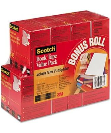 Scotch Book Repair Tape Multi-Pack, 1 1/2 x 15yds, 3 Core, Clear, 8/Pack