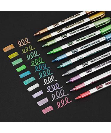  Mr. Pen Double-Tip Permanent Marker Set, 12-Pack, Vibrant  Colors, Easy to Use, Ideal for Writing, Drawing, and Coloring : Office  Products