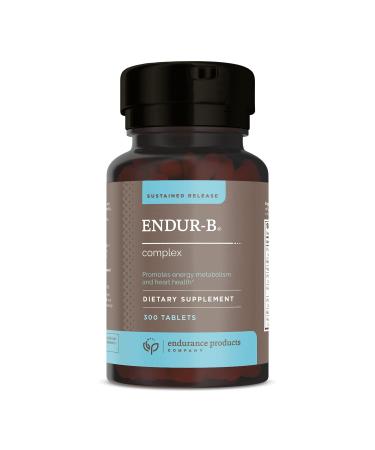 Endur-B Complex - Sustained Release - Vitamin B Supplement with B1 B2 B3 B6 B12 Folic Acid Biotin - 300 Tablets - Endurance Products Company