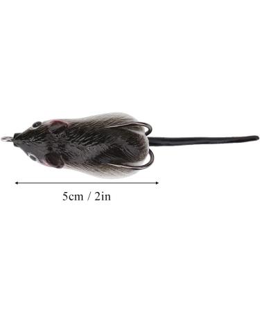 Mouse Rat Fishing Lure, 2pcs Freshwater Soft Rubber Mouse Mice Fishing  Lures Artificial Bait Top Water Tackle Hooks Bass Bait Dual Hooks Tackle  Dark Grey