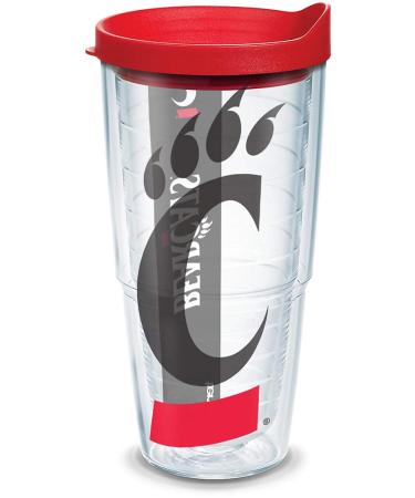 Tervis Clear & Colorful Lidded Made in USA Double Walled Insulated Tumbler  Travel Cup Keeps Drinks Cold & Hot, 24oz Water Bottle, Gray Lid 