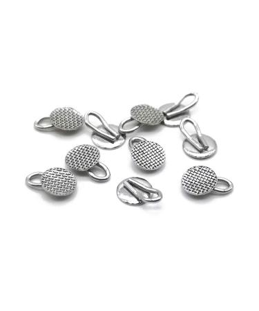 Dental Orthodontic Braces Bondable Lingual Buttons With Traction Hooks 10pcs/Pack Mesh Base (5 Packs)