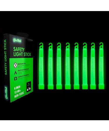 32 Ultra Bright 6 Inch Large Green Glow Sticks - Chem Lights  Sticks with 12 Hour Duration - Camping Glow Sticks, Emergency Glow Sticks  For Storms Blackouts - Glowsticks for Parties