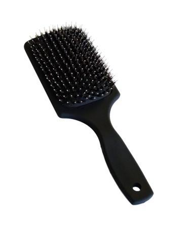 Boar Bristle Brush by Everlong Hair  Boar & Nylon Bristles Adds Shine & Promote Hair Growth  Scalp Massage & Detangling  Safe for All Hair Types Extensions & Wigs  Matte Black Coated Ergonomic Handle