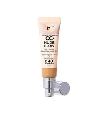 IT Cosmetics Your Skin But Better CC+ and Nude Glow Lightweight Medium Coverage Foundation and Glow Serum Tan Warm 1 g (Pack of 1)