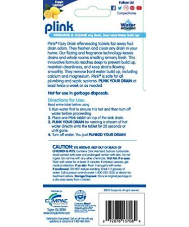 COMPAC HOME Plink Fizzy Drain Cleaner and Deodorizer, Air Fresheners for  Kitchen Sink, Home Accessory Cleaning Products for Kitchen, Drain Cleaner