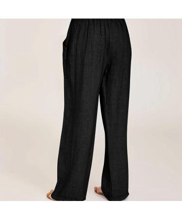 Lightweight Summer Pants Women Womens Linen Pants High Waisted Wide Leg  Drawstring Casual Loose Trousers with Pockets, Dark Gray, X-Large :  : Clothing, Shoes & Accessories