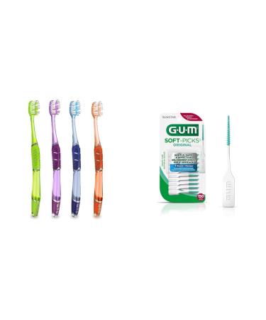 GUM - 525PH Technique Deep Clean Toothbrush Compact Soft Bristles Item 525  Professional Samples 12 Count