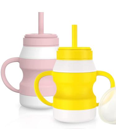 EXCEART Sippy Cup 4PC Sippy Cups Plastic Cups with Built- in Straw Candy  Color Water Container Drinking Cups Toddler Drinking Cups Milk Cups Straw  Cups for Children Kids Water Cup(Random Color)