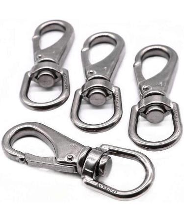 AOWISH 4-Pack 316 Stainless Steel Double Ended Bolt Snap Hook Marine Grade  Double End Snap Trigger Chain Clip Scuba Diving Clips Key Holder Security  New 3-1/2'' 4'' 4-1/2'' AVL 3-1/2 Inch Silver