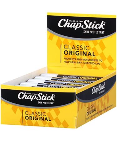 ChapStick Classic (1 Box of 12 Sticks  12 Total Sticks  Original Flavor) Skin Protectant Flavored Lip Balm Tube  0.15 Ounce Each  12 Count (Pack of 1) Original 1.8 Ounce (Pack of 1)