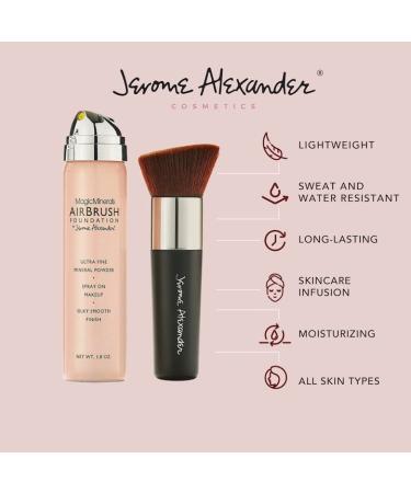 MagicMinerals AirBrush Foundation by Jerome Alexander – 2pc Set with Airbrush  Foundation and Kabuki Brush - Spray Makeup with Anti-aging Ingredients for  Smooth Radiant Skin (Bright Light) - Yahoo Shopping