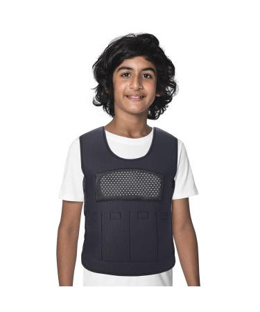 Weighted Vest for Kids with Sensory Issues(Ages 10+, Large) – Weighted Compression Vest for Children with Autism, ADHD, SPD, Sensory Overload, Includes 3lbs Removable Weights (Black) Large Black