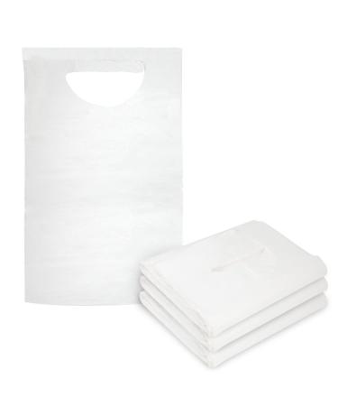 ProHeal Overhead Disposable Adult Bibs 100 Pack - Absorbent Tissue Front, Water Resistant