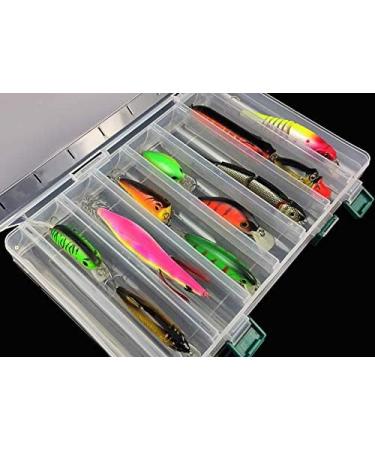 Clear Fishing Tackle Box, Hooks Swivels Accessaries Storage Case (5  Compartments) 