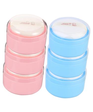 SECFOU 4pcs Box Body Powder Puff Box Baby Powders Travel Dispenser