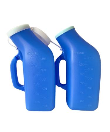 YUMSUM Urinals for Men Portable Urinal 1200ml34 Ounce for Hospital Camping Car Travel Home 2 Pack (New Blue)